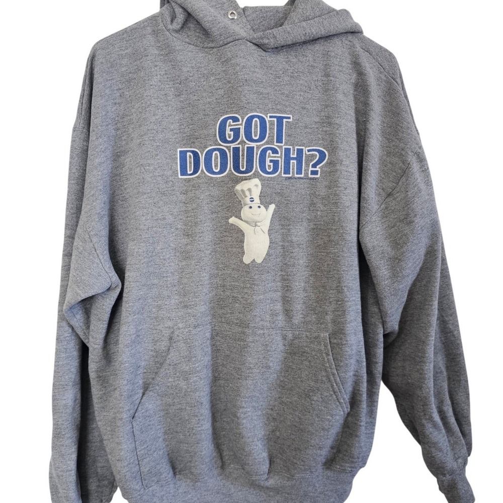 Pillsbury Doughboy Got Dough? Graphic Hoodie Gray Trau‎ & Loevner Adult L